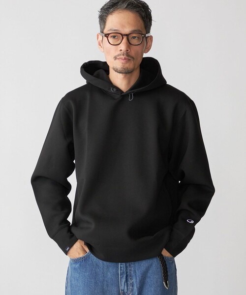 「Champion」 プルオーバーパーカー X-LARGE ブラック メンズ