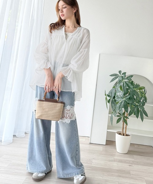 「classicalelf」 長袖ブラウス X-LARGE ブラウン レディース_画像4