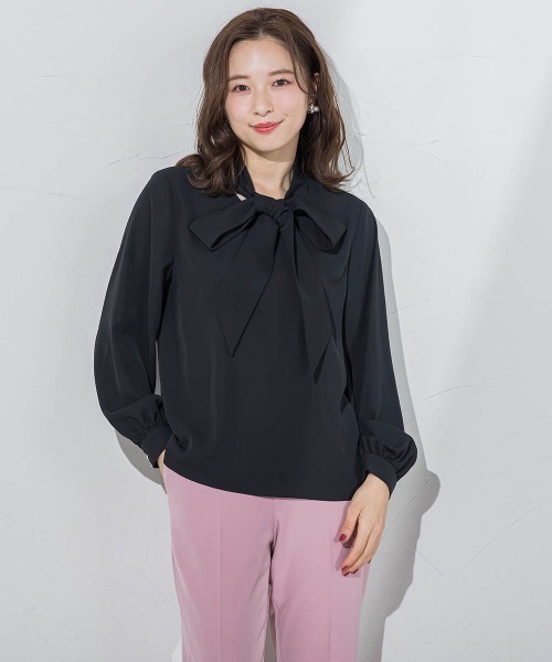 「QUEENS COURT」 長袖ブラウス M ブラック レディース_画像7