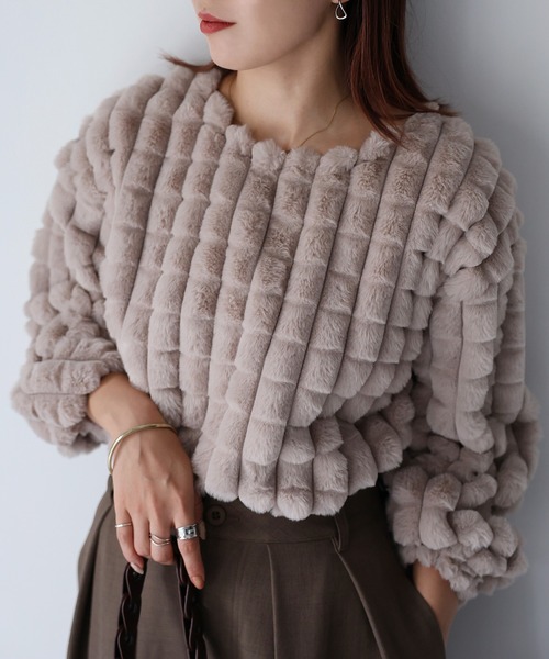 「Riberry」 長袖カットソー MEDIUM ベージュ レディース_画像6