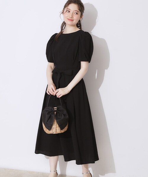 「couture brooch」 7分袖ワンピース 40 ブラック レディース_画像5
