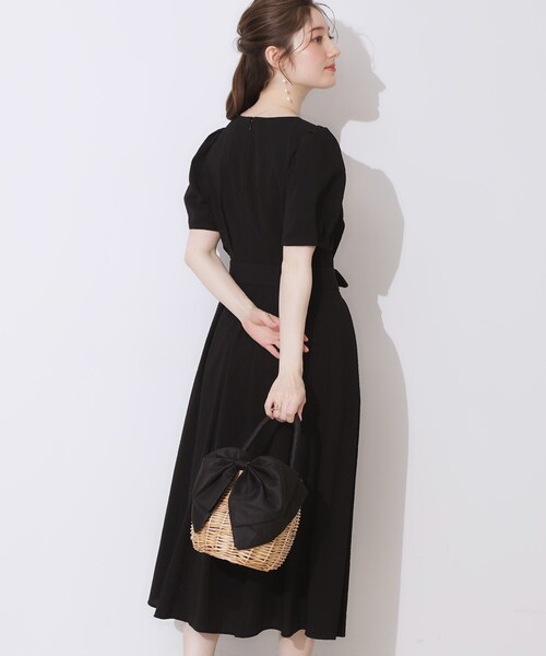 「couture brooch」 7分袖ワンピース 40 ブラック レディース_画像7