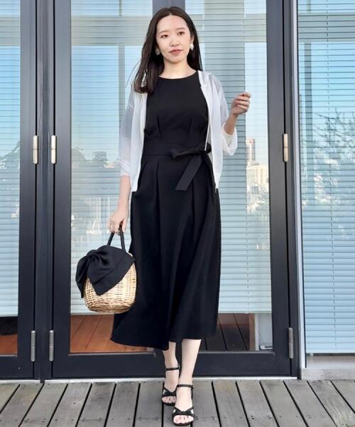 「couture brooch」 7分袖ワンピース 40 ブラック レディース_画像8