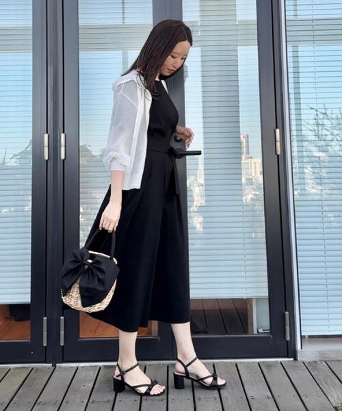 「couture brooch」 7分袖ワンピース 40 ブラック レディース_画像9