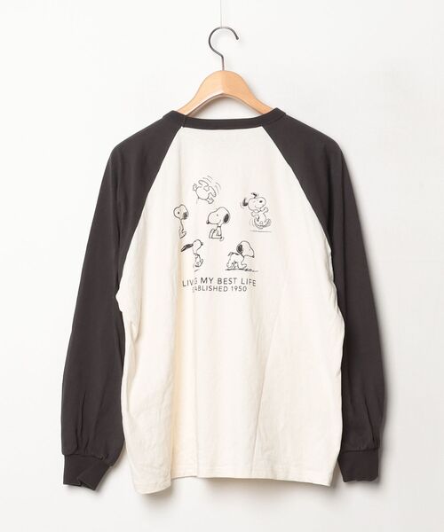 「PEANUTS」 ワンポイント長袖カットソー FREE ベージュ レディース_画像2