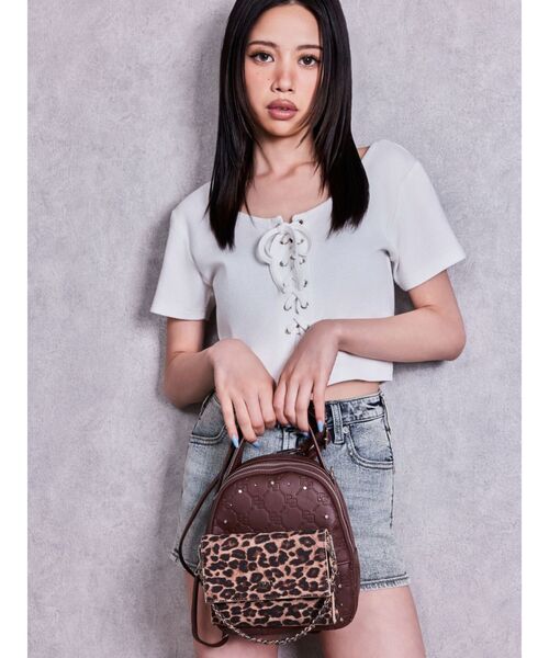 GYDA（ジェイダ） デイバック リュック ミニ GYDA leopard bijou 5WAY