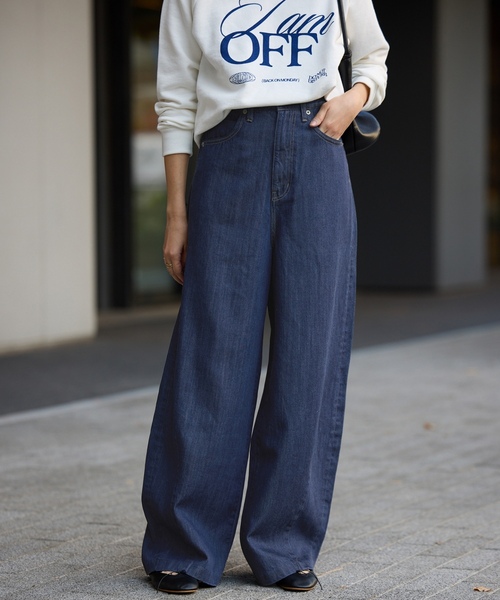 「SLOBE IENA」 デニムパンツ 36 ネイビー レディース_画像5