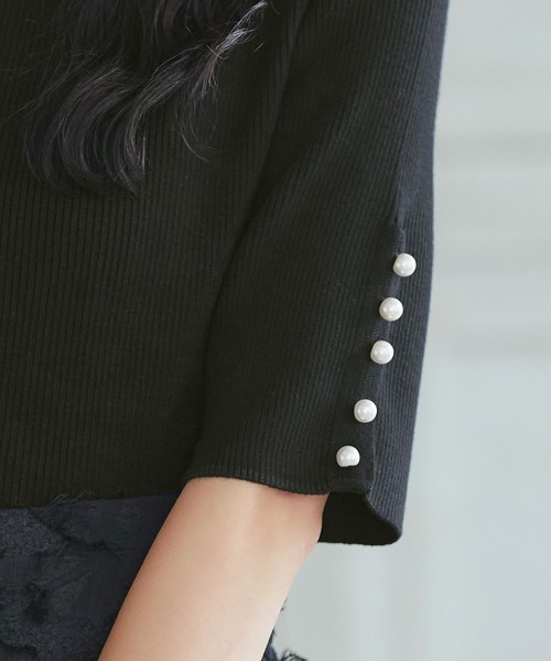 「RUIRUE BOUTIQUE」 半袖ニット L グリーン レディース_画像4