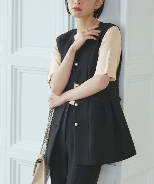 「RUIRUE BOUTIQUE」 半袖ニット L グリーン レディース_画像8