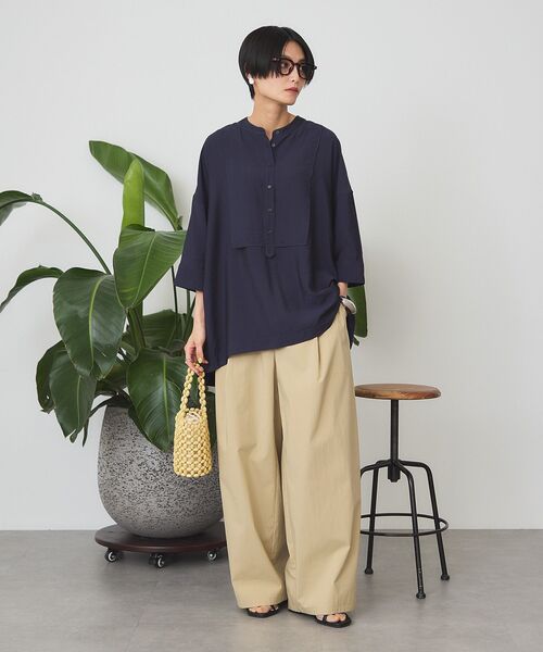 「AMERICAN HOLIC」 7分袖チュニック L アイボリー レディース_画像6