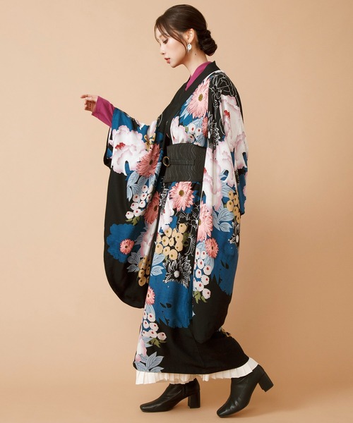 完売品✨️倭物やカヤグラデーション着物和風ロング羽織りUVカーディガン一点物春夏 カヤ カーディガン 「倭物やカヤ」錦彩振袖風UV羽織 レディース