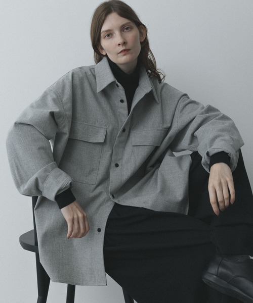 シャツ remer 26秋冬新作 - loose wool shirt jacket / ウール混シャツジャケット メンズ レディース | remer