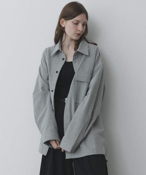 シャツ remer 26秋冬新作 - loose wool shirt jacket / ウール混シャツジャケット メンズ レディース | remer | 04
