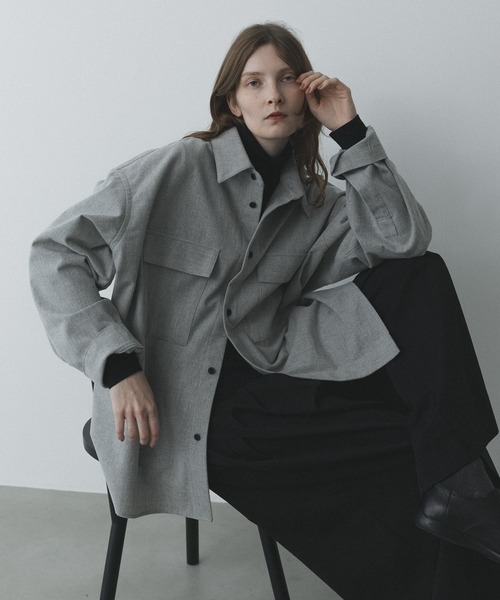 シャツ remer 26秋冬新作 - loose wool shirt jacket / ウール混シャツジャケット メンズ レディース | remer | 06