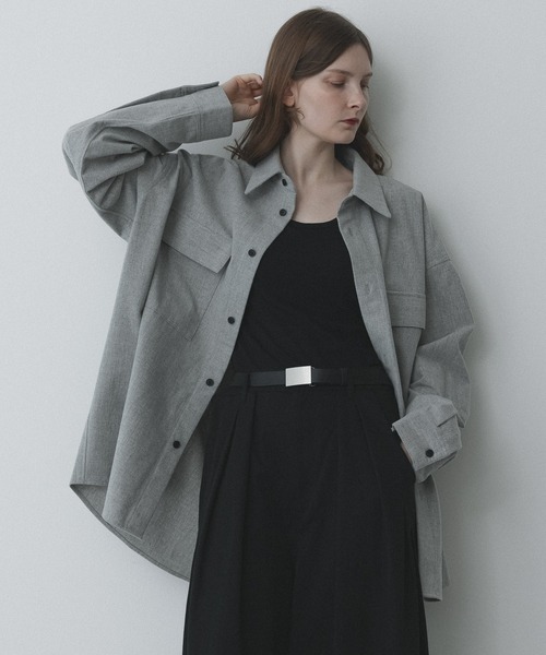 シャツ remer 26秋冬新作 - loose wool shirt jacket / ウール混シャツジャケット メンズ レディース | remer | 08