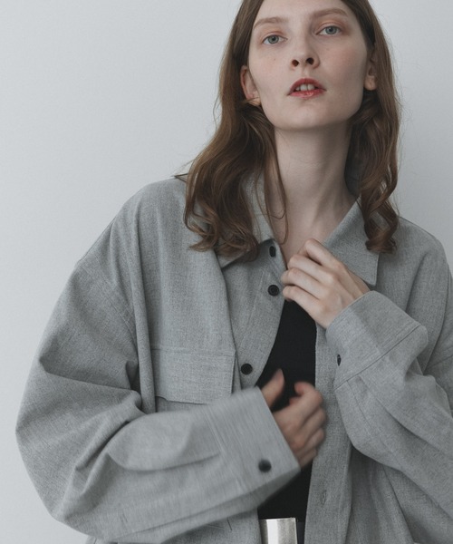 シャツ remer 26秋冬新作 - loose wool shirt jacket / ウール混シャツジャケット メンズ レディース | remer | 09
