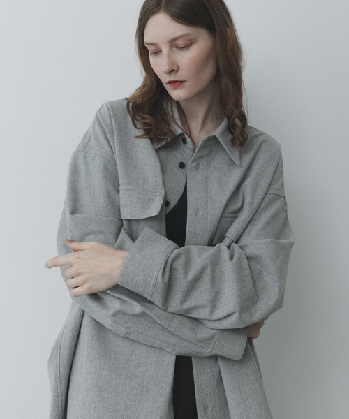シャツ remer 26秋冬新作 - loose wool shirt jacket / ウール混シャツジャケット メンズ レディース | remer | 05