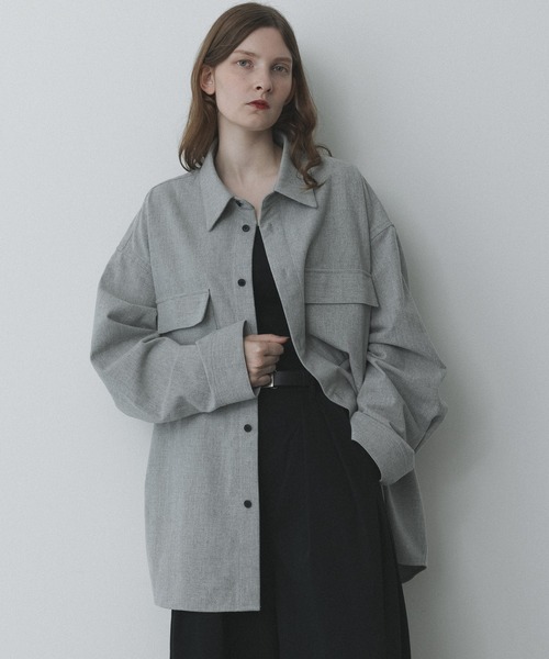 シャツ remer 26秋冬新作 - loose wool shirt jacket / ウール混シャツジャケット メンズ レディース | remer | 10