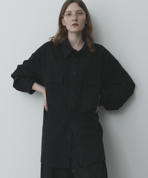 シャツ remer 26秋冬新作 - loose wool shirt jacket / ウール混シャツジャケット メンズ レディース | remer | 18