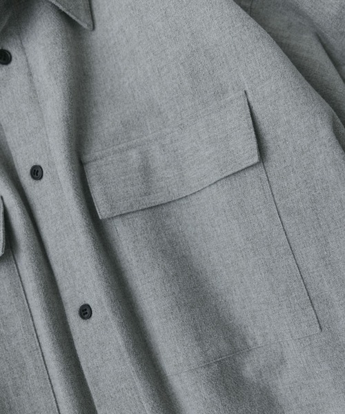 シャツ remer 26秋冬新作 - loose wool shirt jacket / ウール混シャツジャケット メンズ レディース | remer | 20