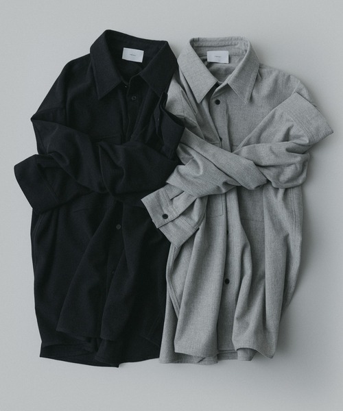 シャツ remer 26秋冬新作 - loose wool shirt jacket / ウール混シャツジャケット メンズ レディース | remer | 03
