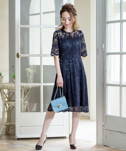 Gerard Darel ☆ レース 半袖ワンピース AGATHA darial ワンピース 星柄チュールレース ビスチェ風デザイン