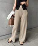 ワイドパンツ パンツ セルフカットリブワイドパ...の詳細画像3