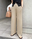 ワイドパンツ パンツ セルフカットリブワイドパ...の詳細画像1