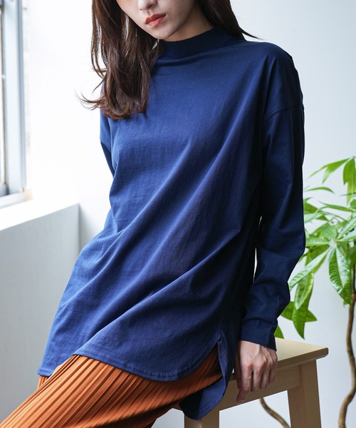 mili an deni（ミリアンデニ） tシャツ 綿100%裾ラウンド長袖