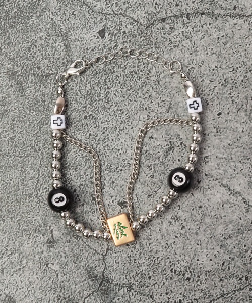 1004ST ブレスレット 1004ST 8ボール ビーズパール シルバーブレス