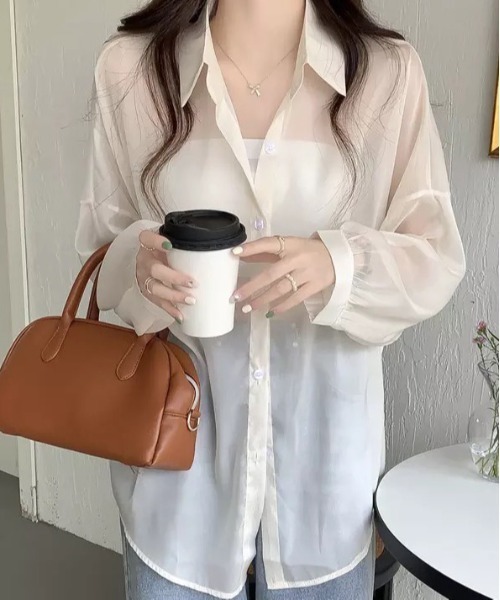 mmy様 ブラウス 38クリーム ブラウス シャツ 「 ammy. / エイミードット 」 肩落ち オーバーサイズ