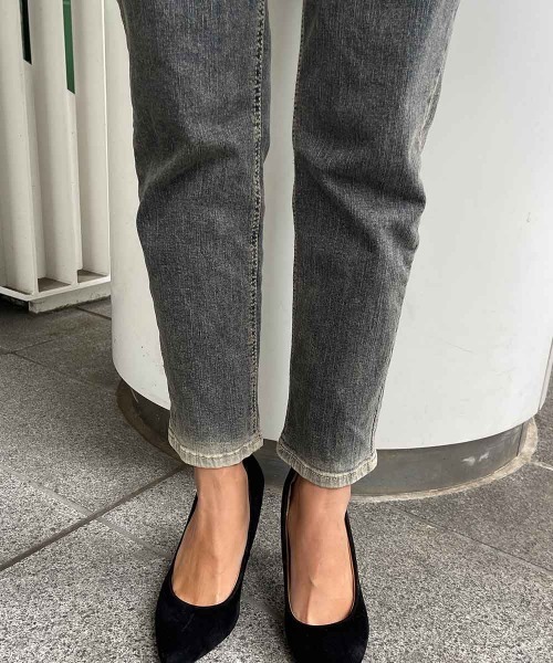 esutoreja ジーンズ デニム デニムパンツ ストレートグレー
