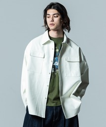 新品　未使用　glamb   メンズ　シャツ　L オーバーサイズ glamb シャツ Synth Leather SH / シンセレザーシャツ メンズ