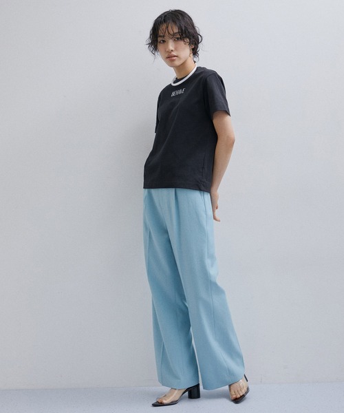 ADAM ET ROPE'（アダムエロペ） tシャツ 半袖 プリントコンパクトTEE