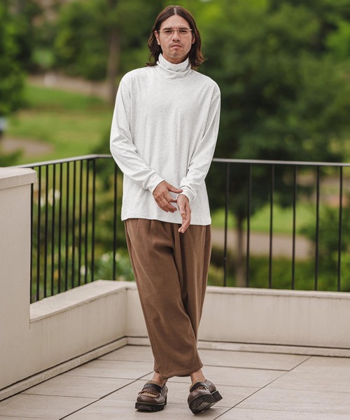 ベイジ　タートルネックシャツ CAMBIO tシャツ mlt4377- ベーシックタートルネックカットソー