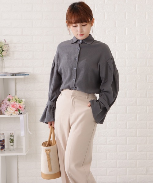Lace Ladies ブラウス シャツ キャンディスリーブビッグオーバー