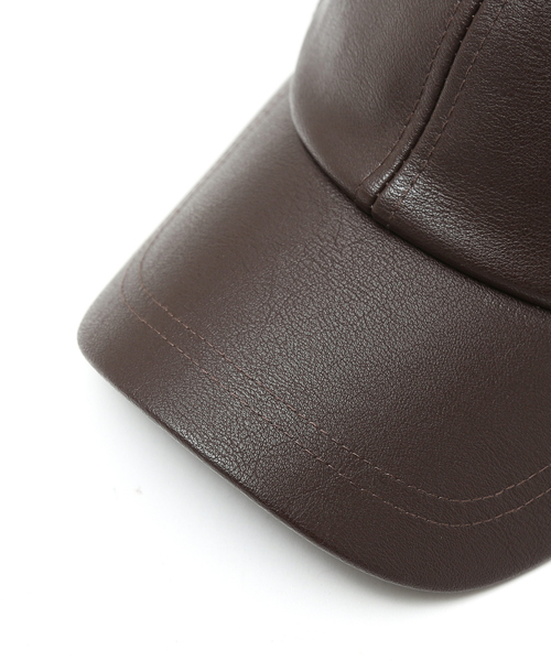【megu】WALK IN PARIS フェイクレザーキャップ RACAL》Fake Leather Cap フェイクレザーキャップ（キャップ）｜H.P.