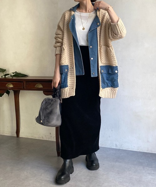 DouDou（ドゥドゥ） ダウンコート ダウンジャケット 「WEB限定」デニム