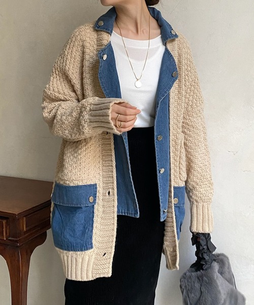 DouDou（ドゥドゥ） ダウンコート ダウンジャケット 「WEB限定」デニム