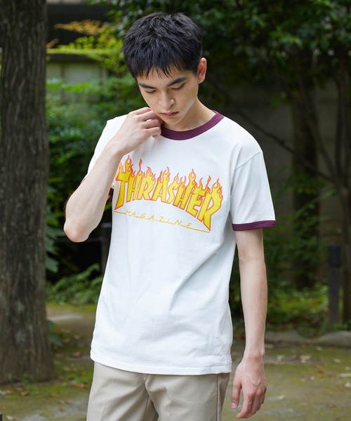 THRASHER tシャツ THRASHER/スラッシャー FLAME RINGER T-SHIRT