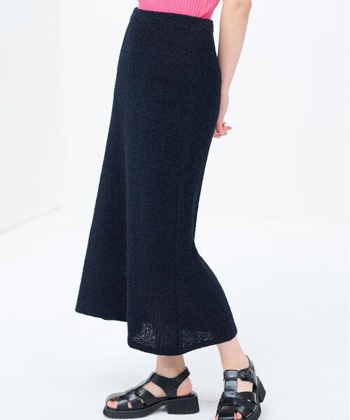 LANVIN en Bleu スカート ループヤーンニットスカート