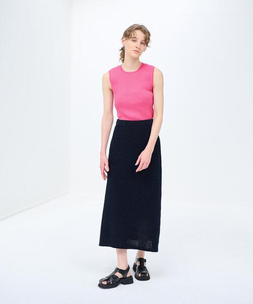 ランバンニットスカート LANVIN en Bleu スカート ループヤーンニットスカート