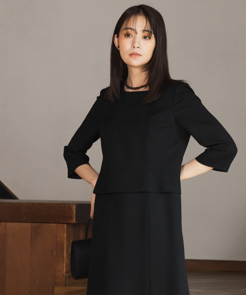 みかんセオリー　セットアップ　スーツ　フォーマル　黒　Mサイズ　フレア form forma セットアップ 「前開き」「喪服・礼服」フリルカラー