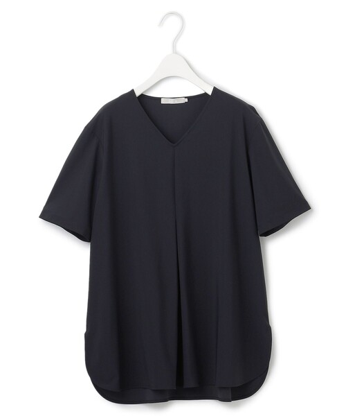 icb新品タグ付き洗えるマットスキューバ半袖プルオーバーTシャツブラウスホワイト icb新品タグ付き洗えるマットスキューバ半袖プルオーバーTシャツ