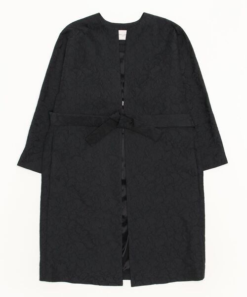 Demi-Luxe BEAMS」 ノーカラーコート 38 ブラック レディース 
