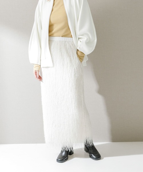 スカート ELENDEEK FRINGE STRAIGHT SKIRT : ZOZOTOWN Yahoo!店