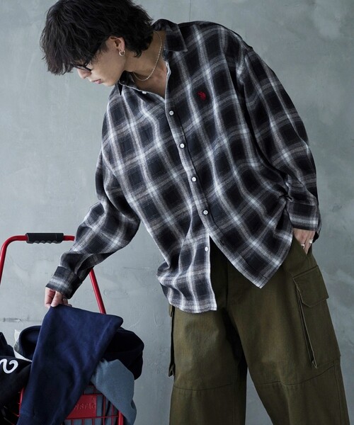 シャツ U.S.POLO ASSN./ユーエスポロアッスン 別注 ワンポイントロゴ刺繍シャツ/チェックシャツ/オンブレチェック(限定展開) メンズ レ | U.S. POLO ASSN. | 14