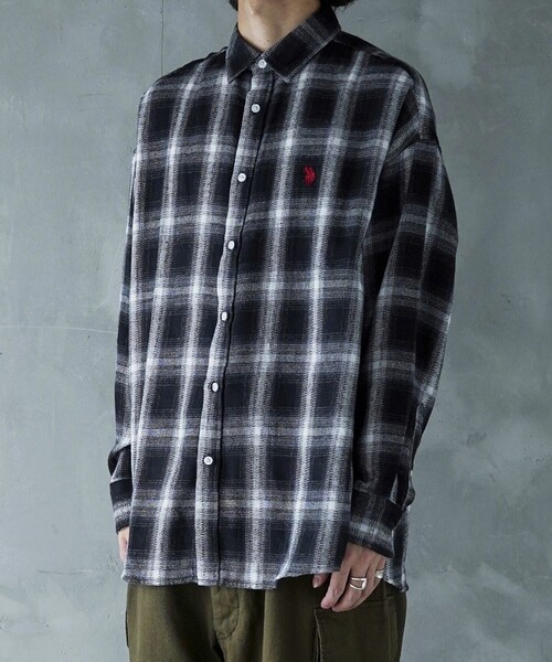 シャツ U.S.POLO ASSN./ユーエスポロアッスン 別注 ワンポイントロゴ刺繍シャツ/チェックシャツ/オンブレチェック(限定展開) メンズ レ | U.S. POLO ASSN. | 19