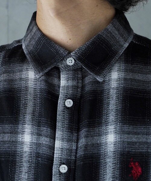 シャツ U.S.POLO ASSN./ユーエスポロアッスン 別注 ワンポイントロゴ刺繍シャツ/チェックシャツ/オンブレチェック(限定展開) メンズ レ | U.S. POLO ASSN. | 20