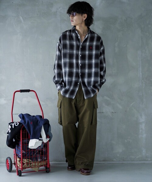 シャツ U.S.POLO ASSN./ユーエスポロアッスン 別注 ワンポイントロゴ刺繍シャツ/チェックシャツ/オンブレチェック(限定展開) メンズ レ | U.S. POLO ASSN. | 24